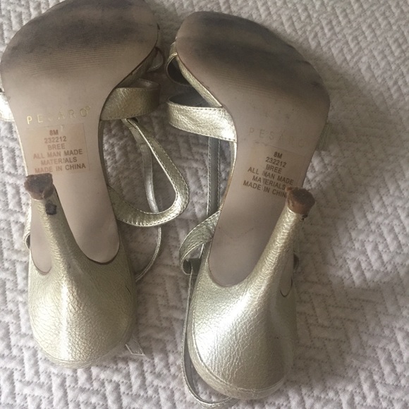 Presaro champagne gold strappy heels sandals sz8M - Picture 5 of 7